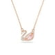 thumbnail image 1 of Collar con colgante de cisne de Swarovski en oro rosa con cristales rosas y transparentes, 1 of 5