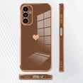 thumbnail image 4 of for Samsung Galaxy A14 5G Case Heart Plating Electroplate Luxury Elegant Case Camera Protector Soft TPU Shockproof Protective Corner Back Cover Galaxy A14 5G Case -Brown, 4 of 6