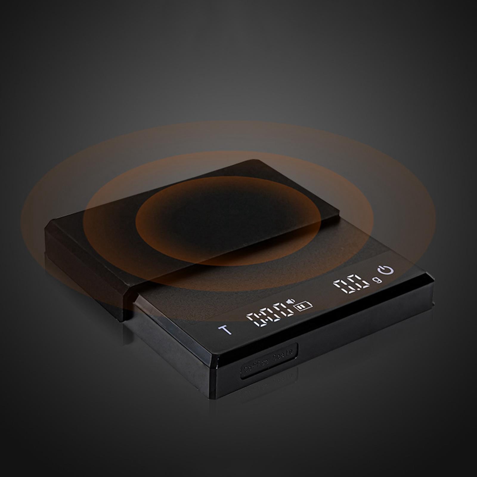 Fiocias Coffee Scale with Timer Touch Use Led Display USB Rechargeable Kitchen Scale for Black