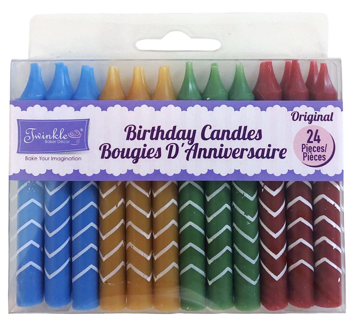Twinkle Birthday Candles in Primary Colour Range, Net Weight 70g