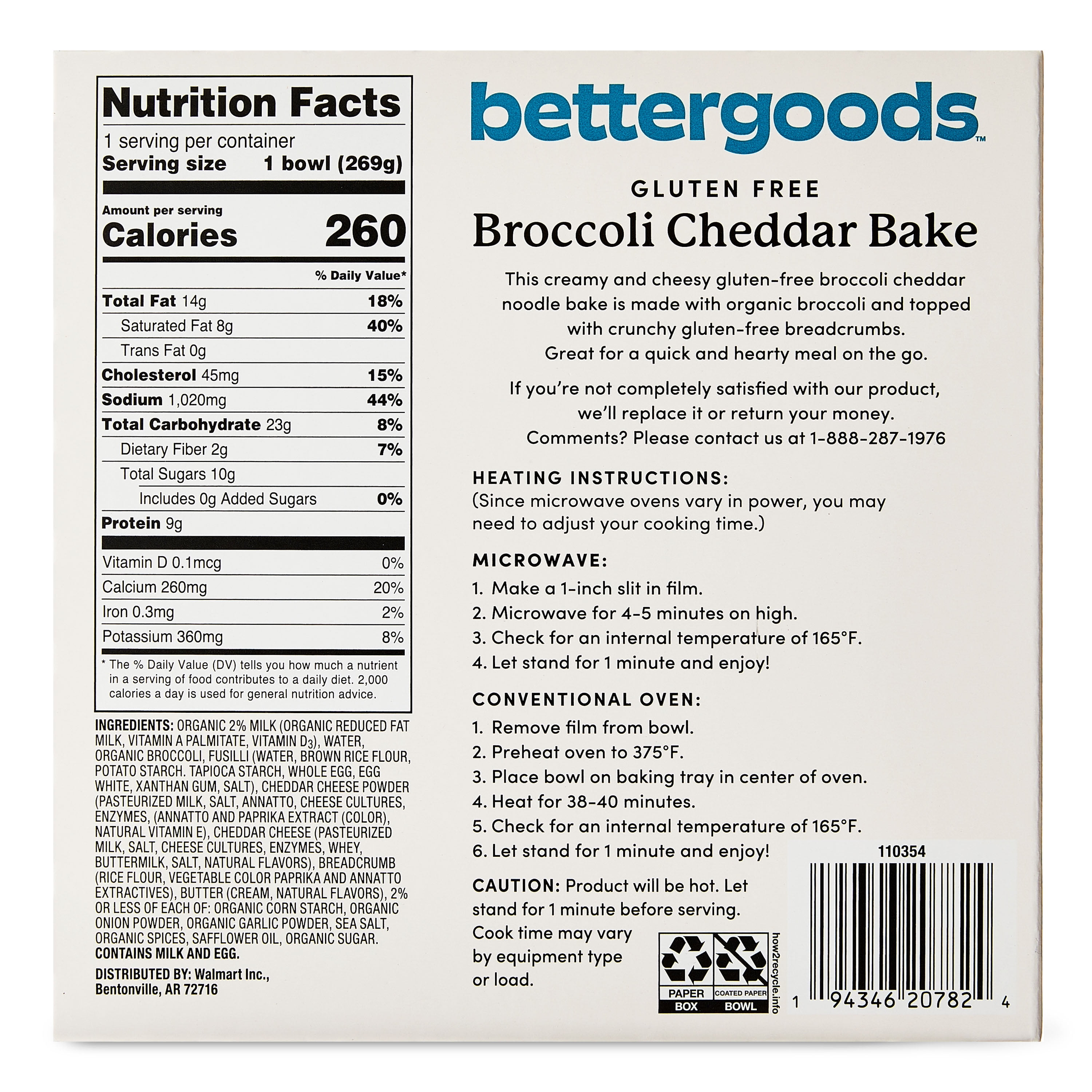 bettergoods Gluten Free Broccoli Cheddar Bake, 9.5 oz (Frozen)