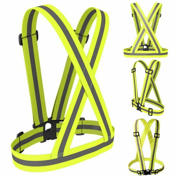 Reflective Vest Elastic Strap High Visibility Waistcoat Safety