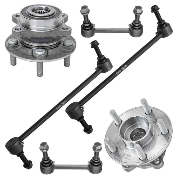 Detroit Axle - Pair (2) Front Wheel Bearing and Hub Assembly w/Sway Bars for 2013 2014 2015 2016 2017 2018 Ford Fusion - [2013-2016 Lincoln MKZ]