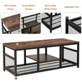 thumbnail image 3 of VECELO 3 Pieces Coffee Table Set with 2 End Table, Industrial Living Room Sets, Brown, 3 of 7