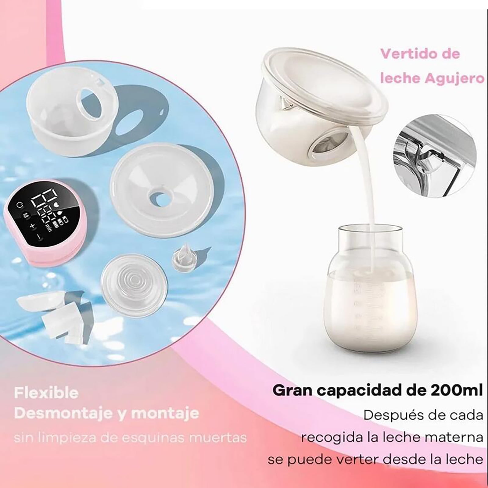 Hands Free Portable Breast Pump - Portable Electric Breast Pump With 3 Modes And 9 Level, Kitchen Multifunctional Tool Home Tool
