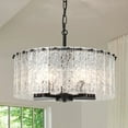 5Light Modern Round Drum Chandelier, Classic Semi Flush Mount