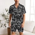 thumbnail image 2 of PRIYAL Video Game Controller Gadgets Mens Short Sleeve Pajama Set Satin Silk Sleepwear 2 Piece Pjs Loungewear, 2 of 6