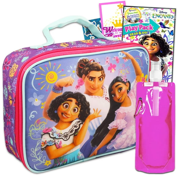 Disney Encanto Lunch Box for girls - Bundle with Encanto Lunch Box, Water Pouch, Encanto Play Pack, More (Encanto Lunch Box for Boys)