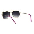 thumbnail image 4 of Girls Kids Size Ribbon Jewel Trim Pilots Metal Rim Sunglasses Gold Pink Smoke, 4 of 4
