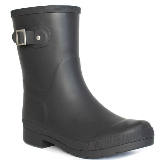 Mid-Height Waterproof Rain Boot with Memory Foam Insole