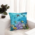 thumbnail image 6 of Pofeuu Corals and Tropical Fish Print Double-sided plush pillowcase Square Throw Pillow Covers Pillows Cover for Living Room Bedroom Sofa Couch Cushion Cover（No pillow core）-16"x16", 6 of 7