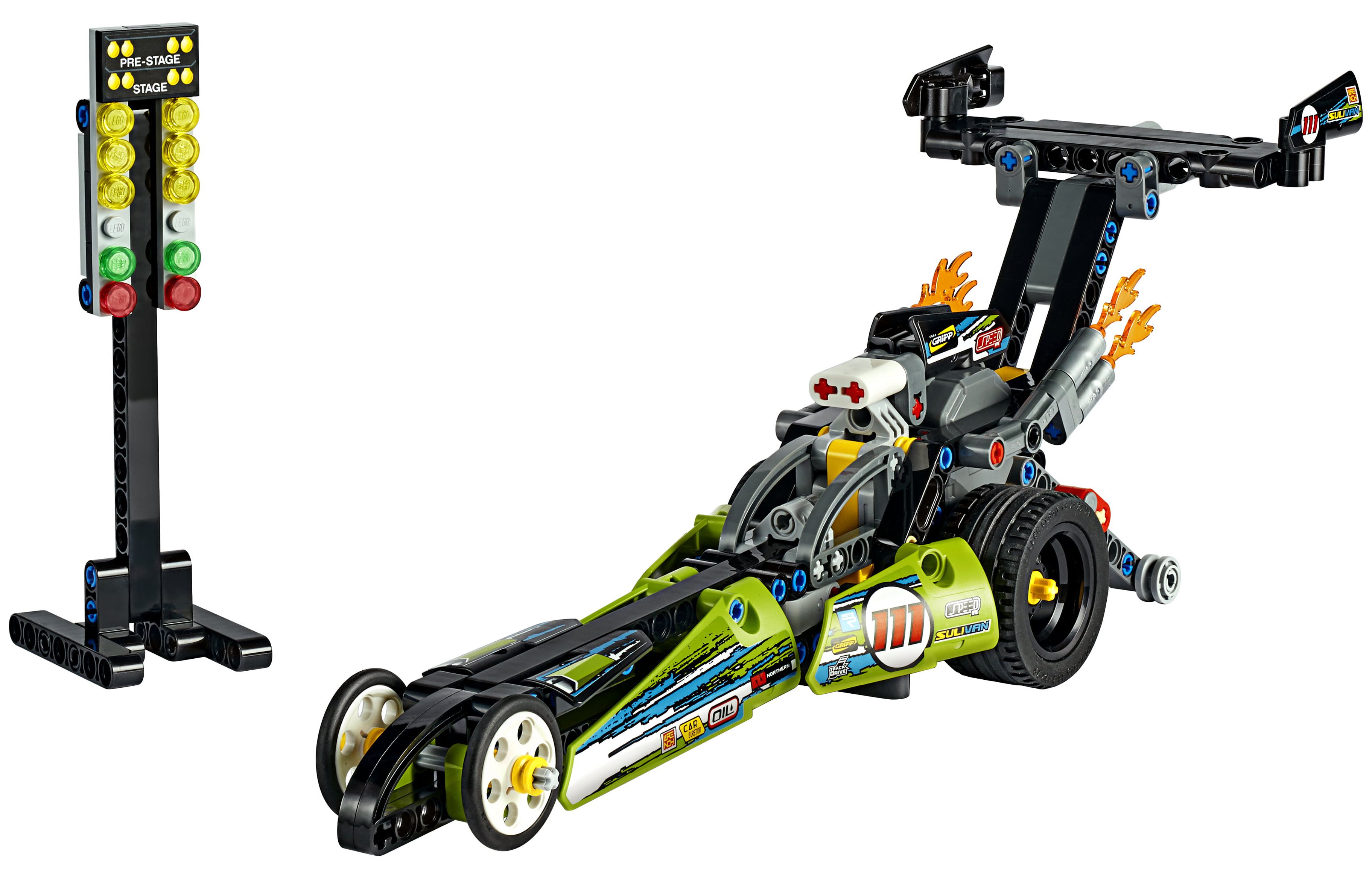 LEGO Technic Dragster 42103 Pull-Back Racing Toy Building Kit (225 pieces) - image 3 of 7