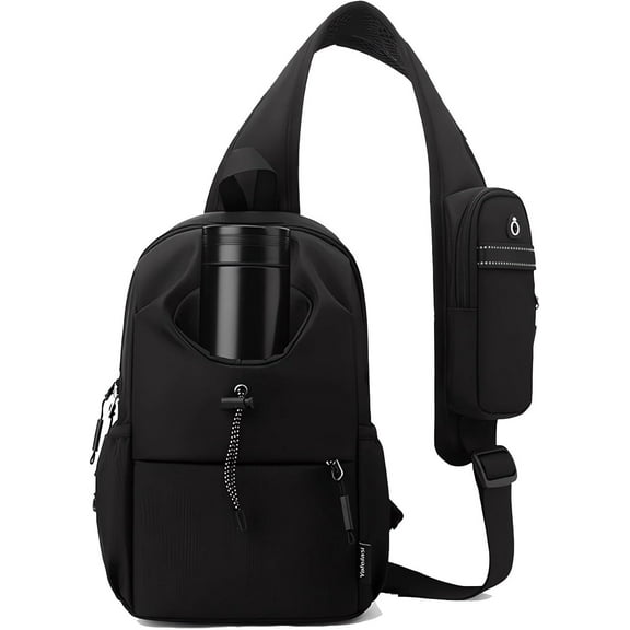 lightweight travel sling bag unisex short trip crossbody bags small hiking backpack chest bag with water bottle holder