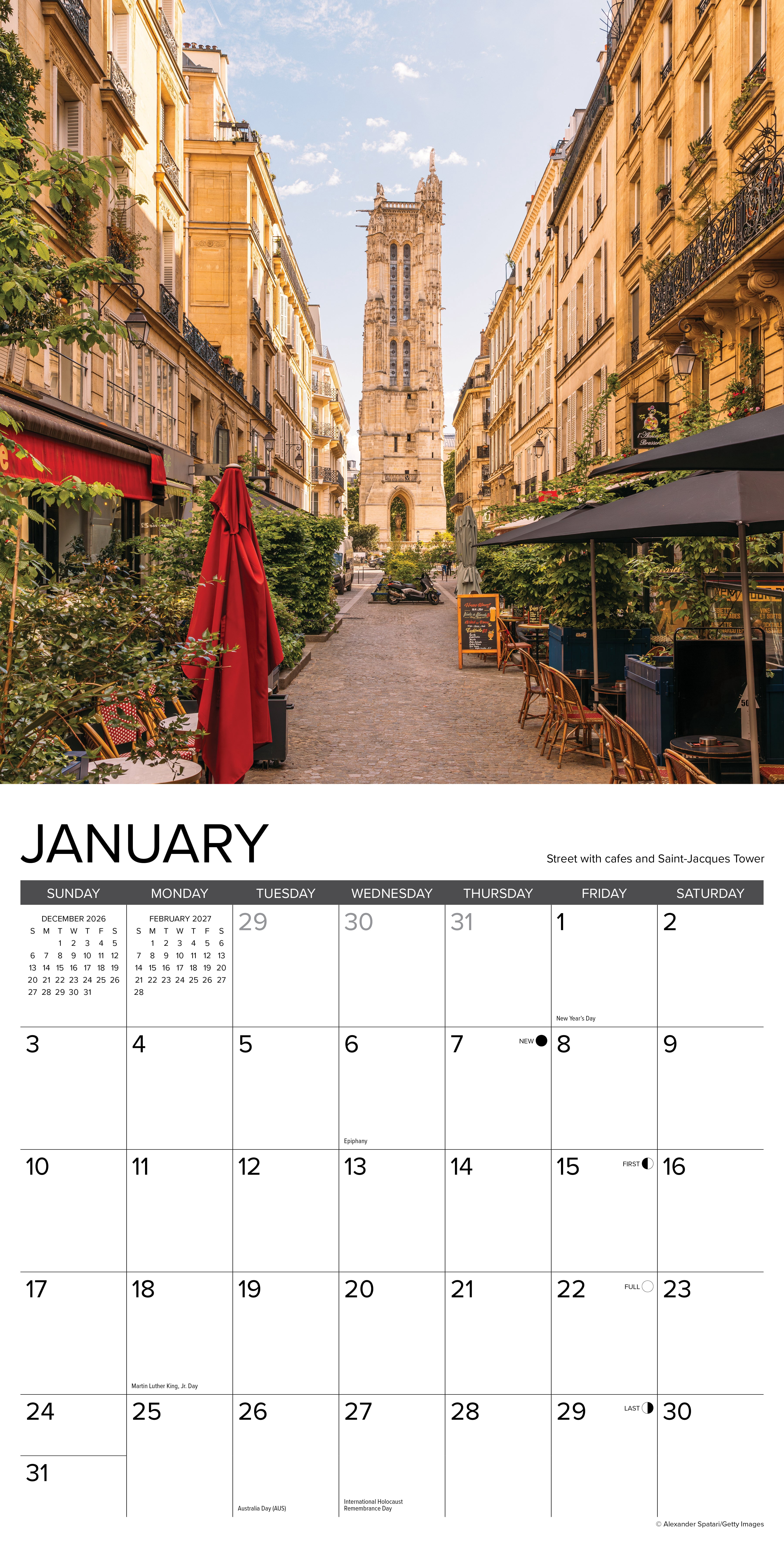 Willow Creek Press, Paris 2027 Wall Calendar