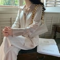 thumbnail image 2 of Blusa de satén de manga larga para mujer, camisas de Color sólido a la moda francesa, ropa de oficina para mujer, camisas elegantes para mujer, ropa coreana para mujer, 2 of 5