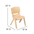 thumbnail image 5 of Natural Plastic Stackable School Chair with 12" Seat Height - Preschool Chair, 5 of 11