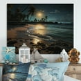 thumbnail image 2 of Designart "Silent Night on the Beach III" Nautical & Beach Print on Natural Pine Wood, 2 of 5