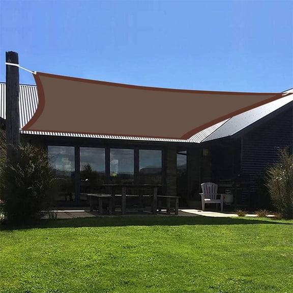 Sun Shade Sail Rectangle | 95% UV Block HDPE Outdoor Canopy | Coffee Color, 9.84x7.87 ft | Patio, Garden, Pool, Yard Sunshade Awning | Breathable, Heavy Duty, Stainless Steel Corners