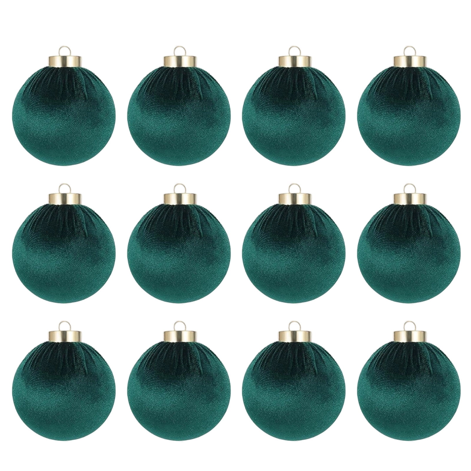 46 Boules De Noël En Velours Vert Foncé - Assortiment Tailles (40-80 Mm) - Déco Sapin, Maison