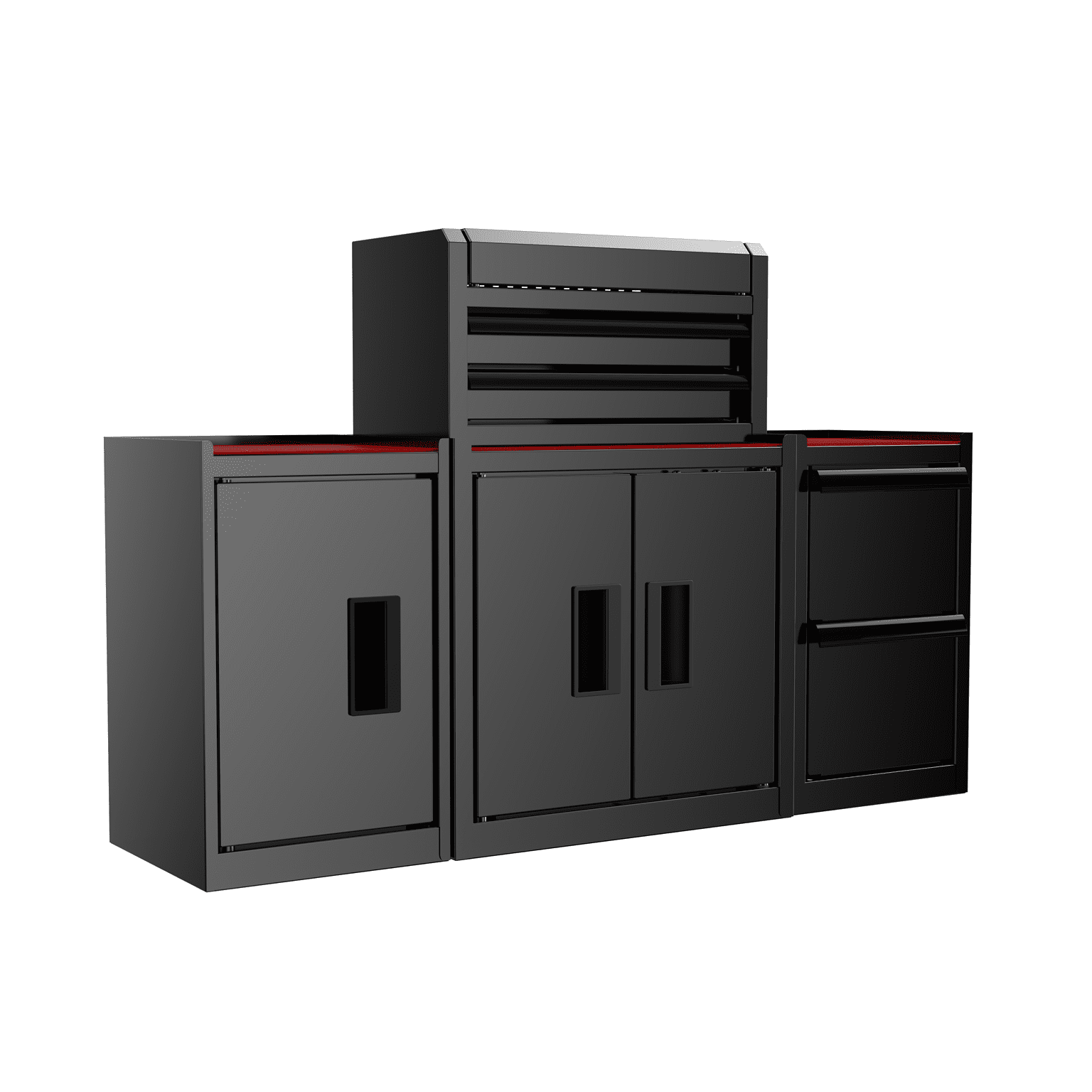 Hyper Tough Mini 2-Drawer Side Cabinet with Vertical Locker, Black
