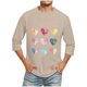 thumbnail image 1 of Camisas de Manga Larga para los Hombres Día de San Valentín Impresión Cuello Redondo Moda Casual, Mezcla de Poliéster de Lino de Algodón para Primavera Verano, 1 of 1