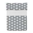 thumbnail image 1 of Grey and White Microfiber Bedspread Set, Abstract Pattern with Flowers Forming a Contemporary Grid, Soft Bedding Set with Pillow Shams & Comforter, 3 Sizes, Charcoal Grey with White, by Ambesonne, 1 of 1