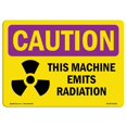 thumbnail image 1 of SignMission OS-CR-D-35-L-10192 OSHA Caution Radiation Sign - This Machine Emits Radiation, 1 of 1
