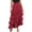 #211-Wine, variant on Roncen Women High Waisted Ruffle Maxi Skirt Soft Cotton Long Skirts with Elastic Waistband