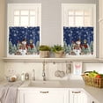 thumbnail image 4 of Christmas Kitchen Curtains and Valances Set, Cute Hat Snowman Xmas Box Pine Trees Snow Navy Blue Rod Pocket Window Valance Window Curtain Panels for Living Room Bedroom Laundry, 27.5x36in, 3 Pieces, 4 of 7