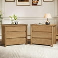 thumbnail image 4 of Tribesigns Nightstand with 3 Drawers, Rustic Farmhouse Bedside Table with Storage for Bedroom or Small Spaces, Easy Assembly, 2 Piece, 4 of 5
