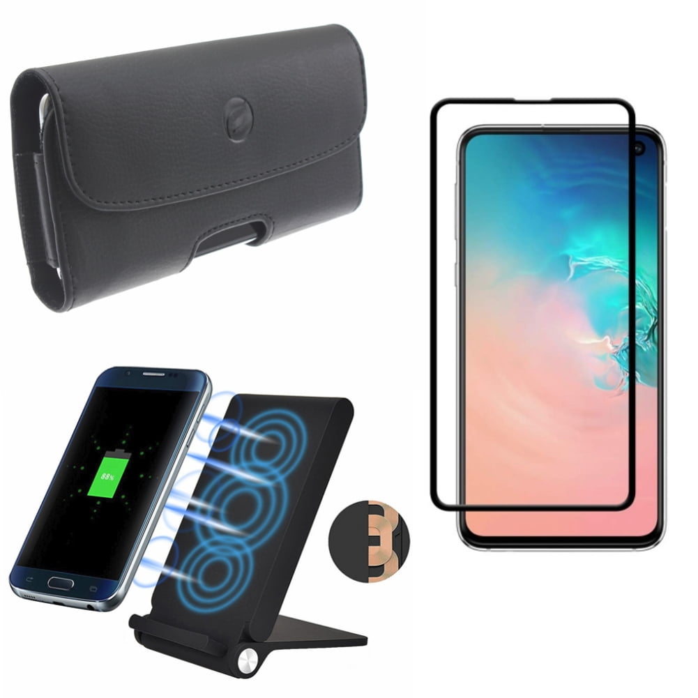 Galaxy S10e Screen Protector w Case Belt Clip w Wireless Charger