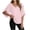 Pink, variant on VEKDONE Womens 3/4 Length Sleeve Tops Summer Loose Fit V-Neck Casual Blouse Solid Color Lightweight Shirts Fashion Clothes Pink M