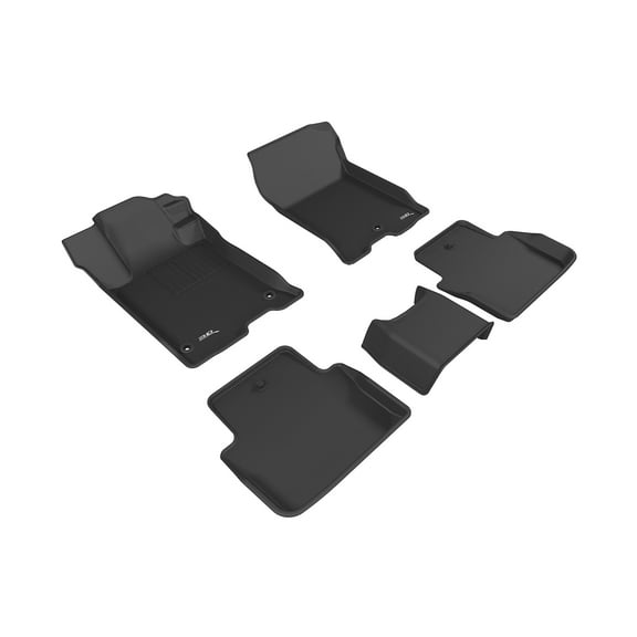 3D MAXpider Custom Fit Kagu Floor Mat (Black) Compatible with Acura TLX FWD 2015-2020 - Full Set