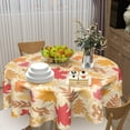 thumbnail image 4 of Nappe Ronde Feuille d'Automne 60 Pouces Récolte d'Automne Feuilles d'Érable Nappe de l'Action de Grâce Nappe en Polyester pour Fête Cuisine Salle à Manger Intérieur Extérieur, 4 of 6