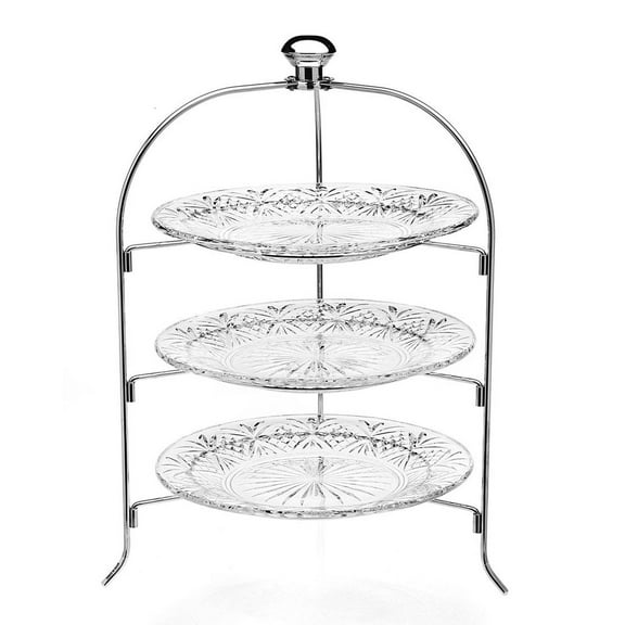 Dublin Crystal 3 Tiered Round Serving Stand