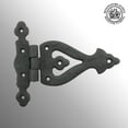 thumbnail image 3 of Renovators Supply Cabinet Door Strap Hinge w/Hardware 5-3/8" Black Rust Resistant Wrought Iron Flush Mount Hinge for Cabinets, 3 of 10
