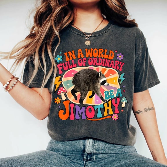 Retro Raccoon T-Shirt: In a World Full of Ordinary Be a Jimothy Graphic Tee