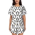 thumbnail image 1 of Balery Lovely Penguin Conjunto de Pijama para Mujer con Estampado, Dos Piezas de Manga Corta y Shorts, Ropa de Dormir Suave con Cuello Redondo y Bolsillos-3X-Large, 1 of 6