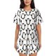 thumbnail image 1 of Balery Lovely Penguin Conjunto de Pijama para Mujer con Estampado, Dos Piezas de Manga Corta y Shorts, Ropa de Dormir Suave con Cuello Redondo y Bolsillos-Small, 1 of 6