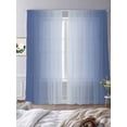 thumbnail image 3 of Navy Blue Ombre Sheer Curtains 96 Inch Length 2 Panels Set for Living Room/Bedroom, Modern Gradient Abstract Art Semi Curtain Sheers Drapes Rod Pocket Curtains Window Treatment Set 52''x96''x2, 3 of 7
