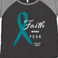 thumbnail image 4 of Inktastic Faith over Fear Ovarian Cancer Awareness with Teal Ribbon Women's Plus Size T-Shirt, 4 of 5