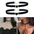 thumbnail image 3 of Crystal Round Love Heart Black Velvet- Collar Necklace Vintage Rhinestones Choker Punk Clavicle Chain Gift for Women, 3 of 15