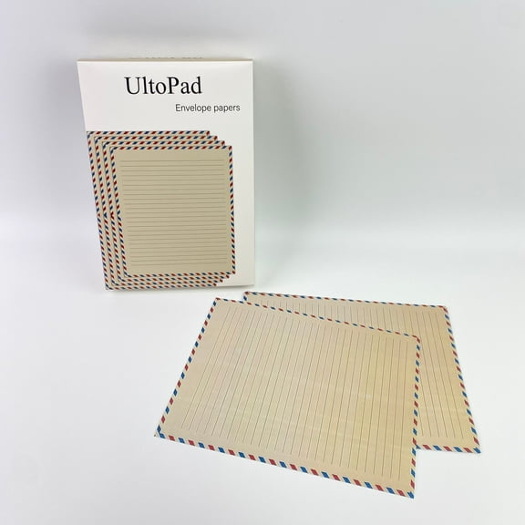 UltoPad Envelope papers,Vintage Airmail Stationery Paper Set, Letter Size 8.5 x 11 inch, Double Sided & Lined Paper
