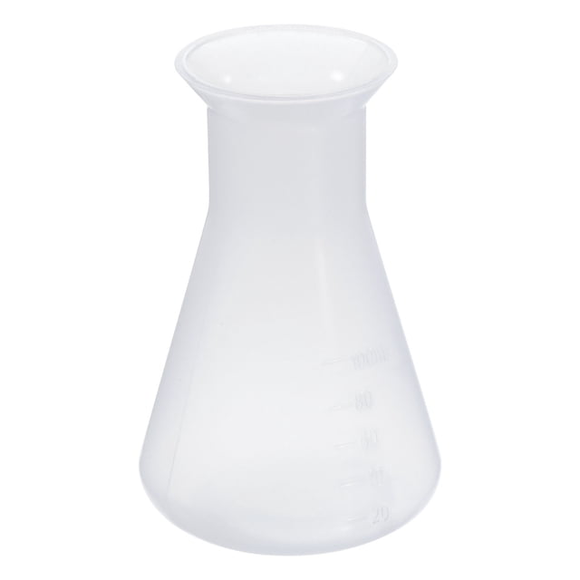 Unique Bargains 100ml Plastic Erlenmeyer Flask, 1 Pack Wide Mouth Conical Flask for Laboratory, Clear