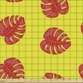 thumbnail image 2 of Exotic Sofa Upholstery Fabric by the Yard, Tropical Monstera Leaves Motif in Pop Art Tones Summer Beach Vibes Graphic, Decorative Fabric for DIY and Home Accents, Dark Coral Mustard by Ambesonne, 2 of 5