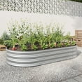 thumbnail image 5 of 6x3x1ft Outdoor Metal Raised Garden Bed,Backyard Oval Metal Raised Bed for Plants,Vegetables,Flowers,Silver, 5 of 7