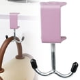 thumbnail image 4 of Purse Hooks for Table, 3.5-4.6 in Adjustable Desk Mount Hook, Heavy Duty Alloy Clamp Double Hooks for Office, Space Saving Organizer for Handbag, Backpack, Headphone, Easy Installation,Pink*4, 4 of 5