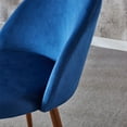 thumbnail image 5 of Anchorhome Dining Set for 5 Piece Mid-Century Modern Round Table with 4 Velvet Chairs - Chic, Luxury, Comfy, Sturdy & Compact - for Homes, Apartments, Restaurants(Grey Top, Blue Chairs), 5 of 7