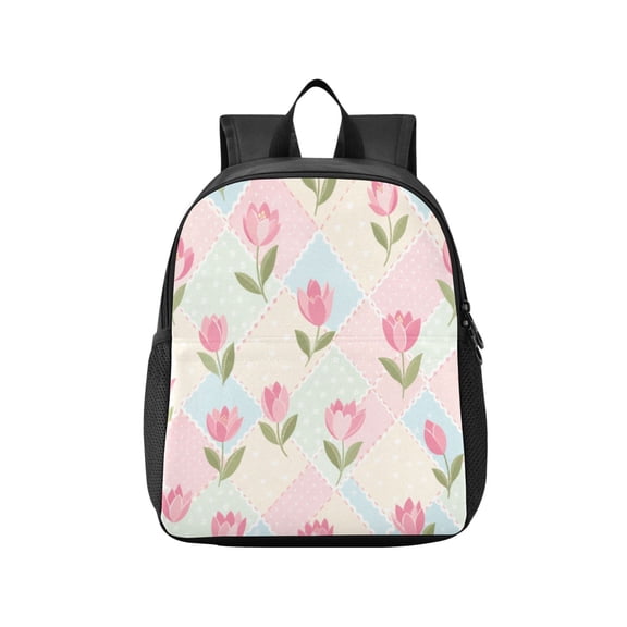Toddler Backpack Floral Patchwork Pattern Waterproof Lightweight Backpack Casual Mini Daypack for Daycare & Travel