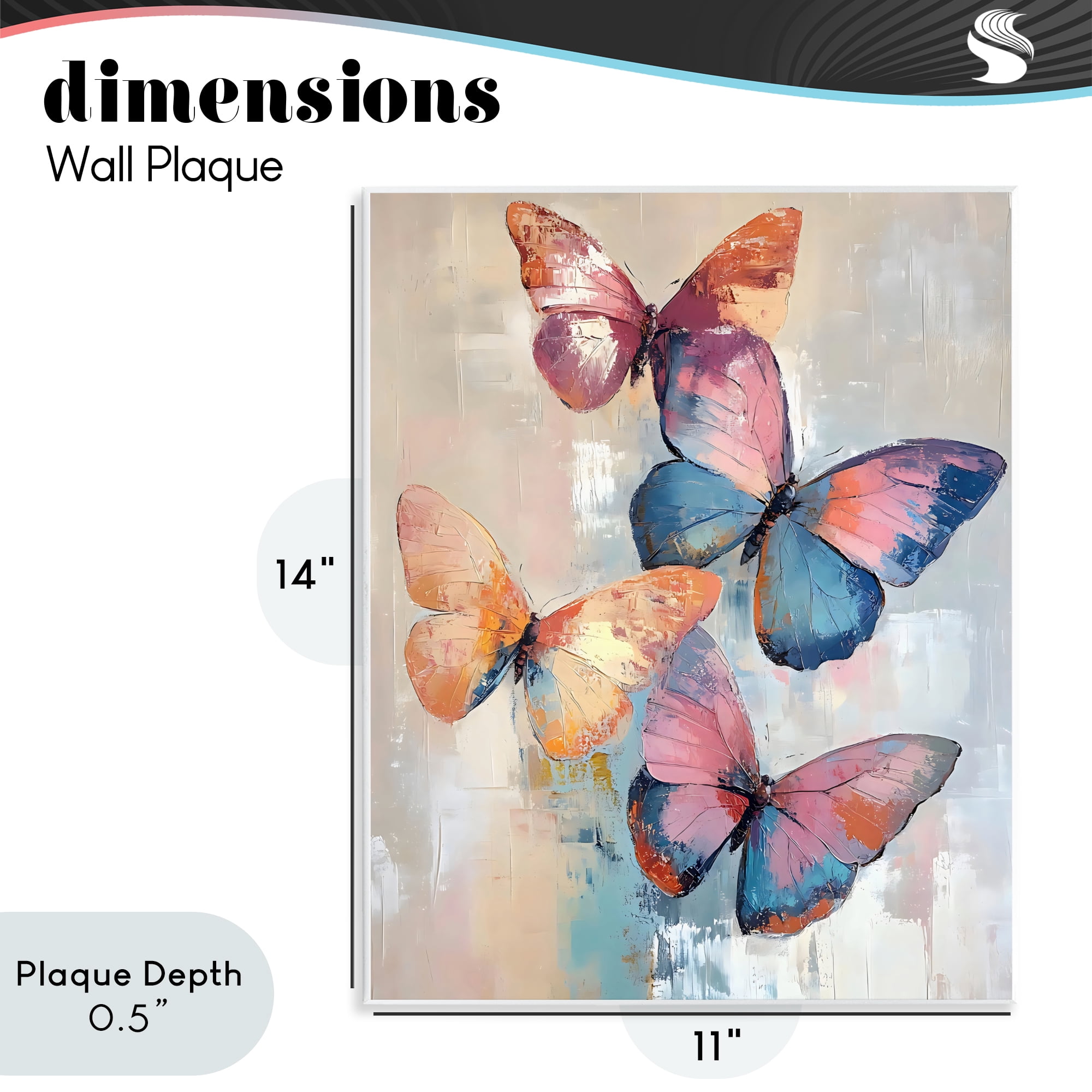 Stupell Industries Butterfly Beauty Abstraction Wall Plaque Art, design by Creative Studio